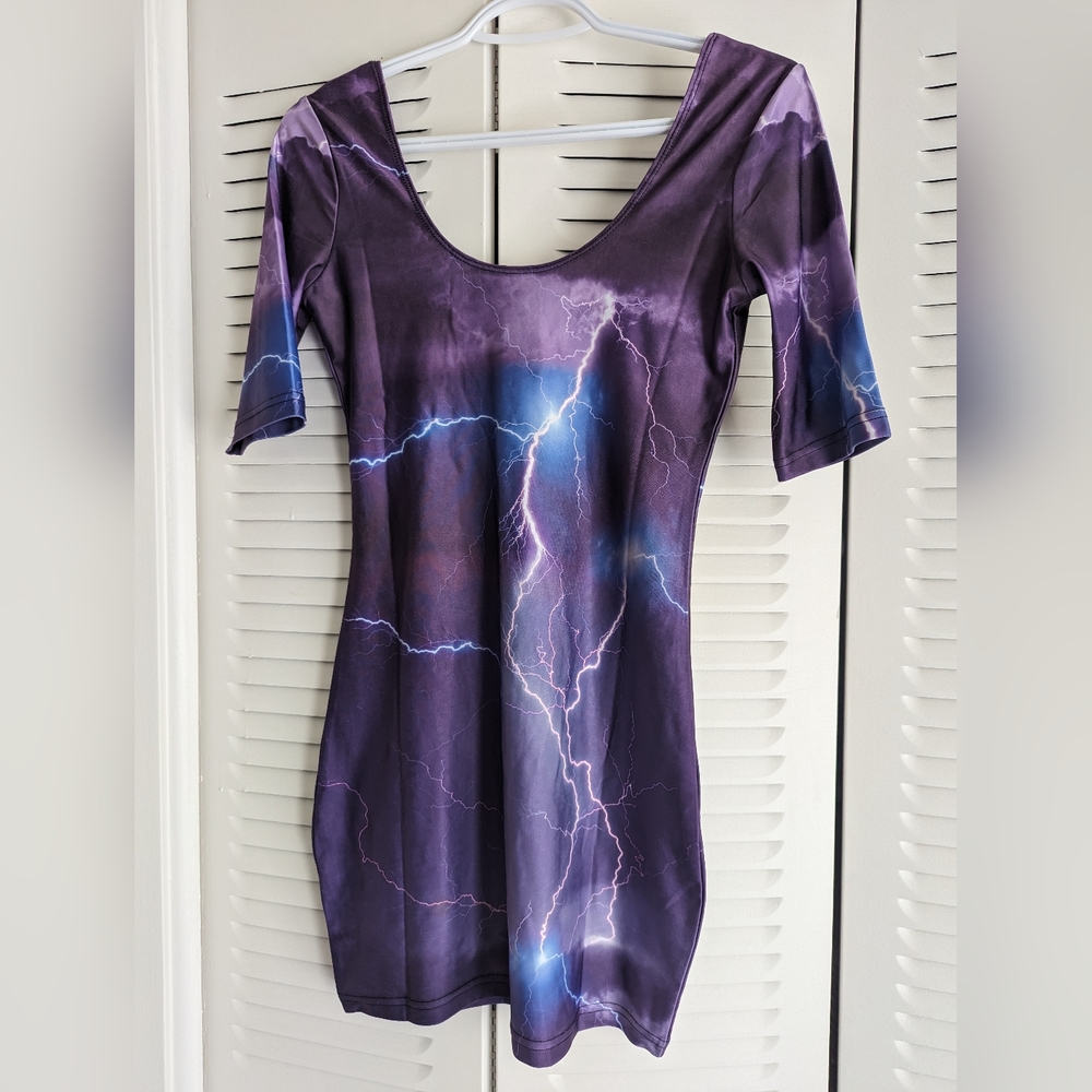 Spandex lightning bodycon dress